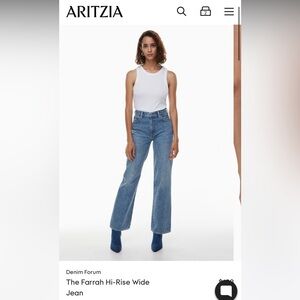 Aritzia Denim Forum - Farrah High Rise Wide Leg Jean, 32